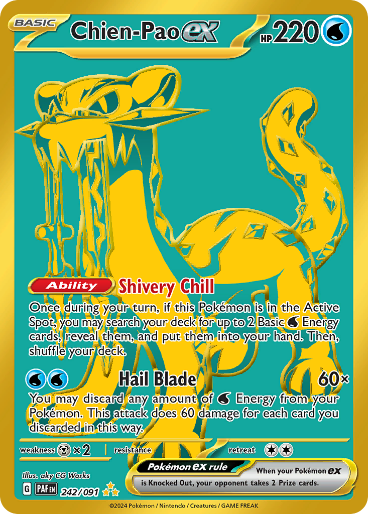242/091 242/91 Chien-Pao ex Pokemon Card Paldean Fates Hyper Rare *MINT*