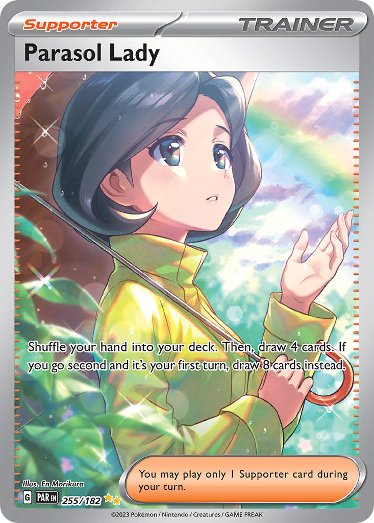 255/182 Parasol Lady Pokemon Card Paradox Rift Special Illustration Rare Supporter *MINT*