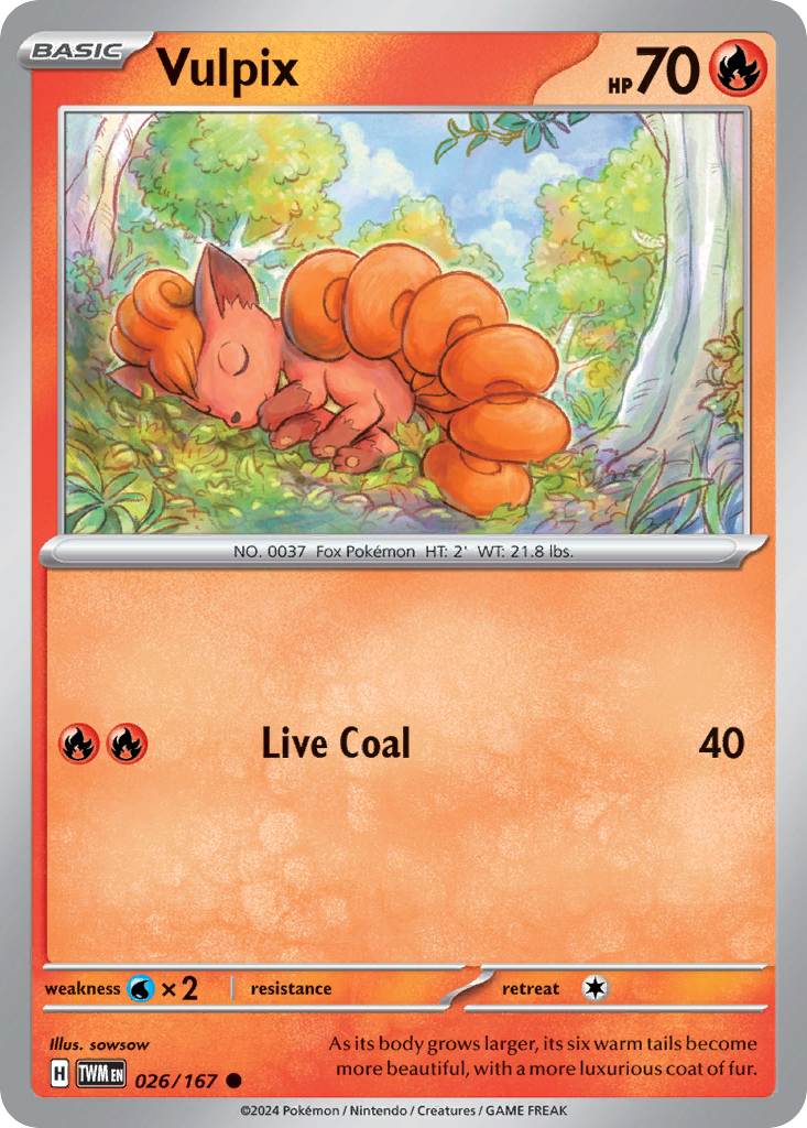 026/167 26/167 Vulpix Pokemon Card Twilight Masquerade Common *MINT*