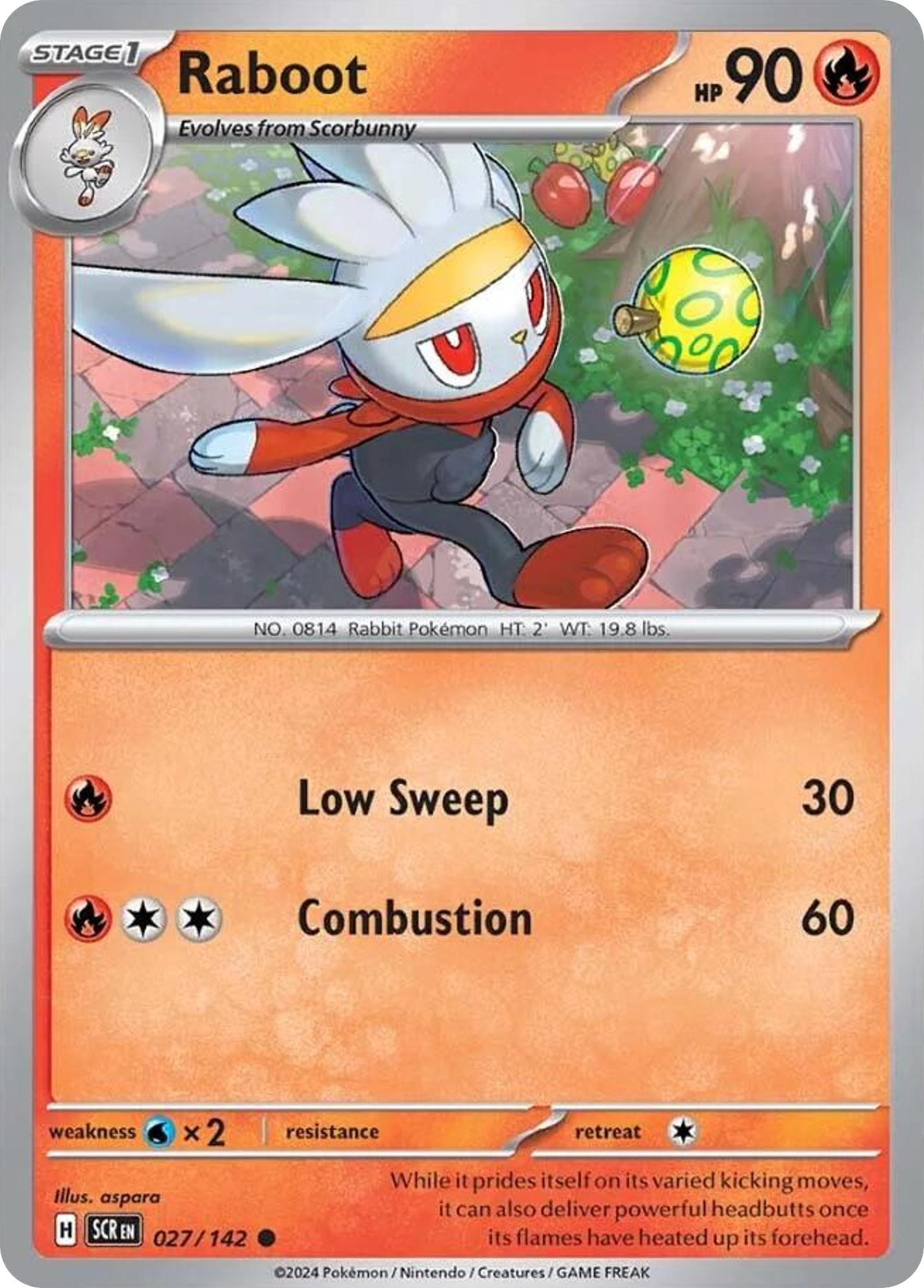 027/142 27/142 Raboot Pokemon Card Stellar Crown Common *MINT*
