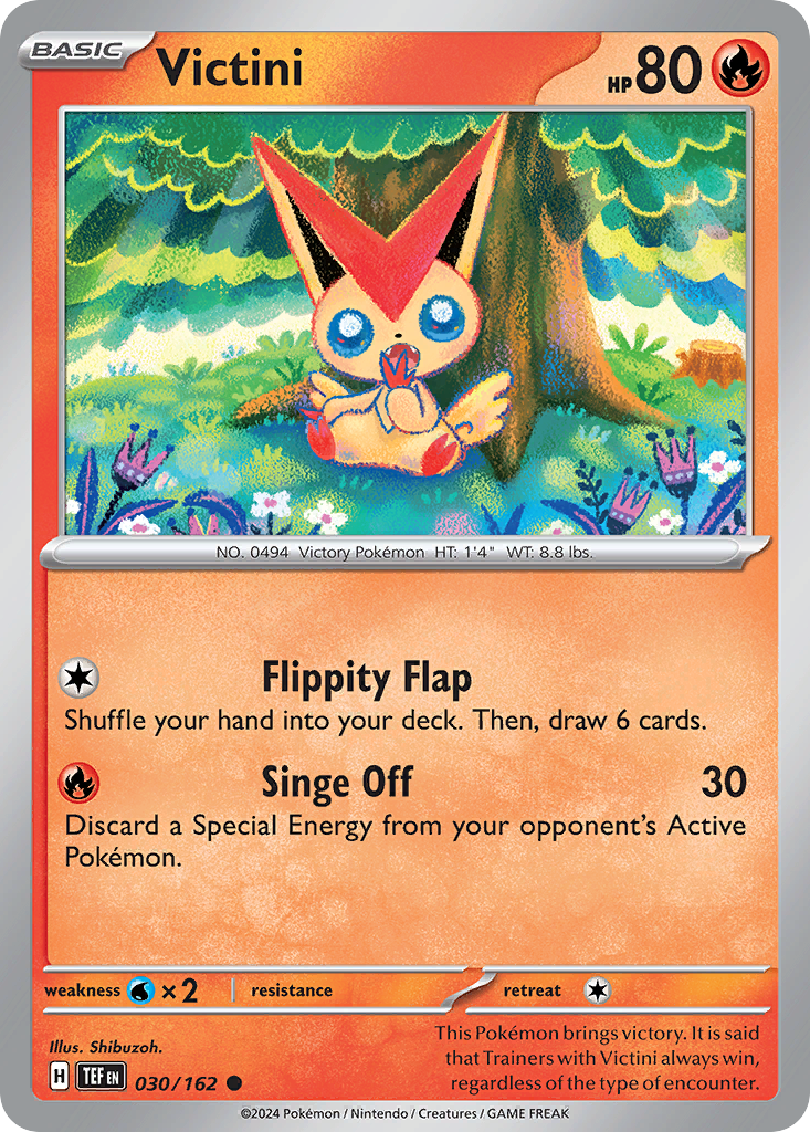 030/162 30/162 Victini Pokemon Card Temporal Forces Common *MINT*