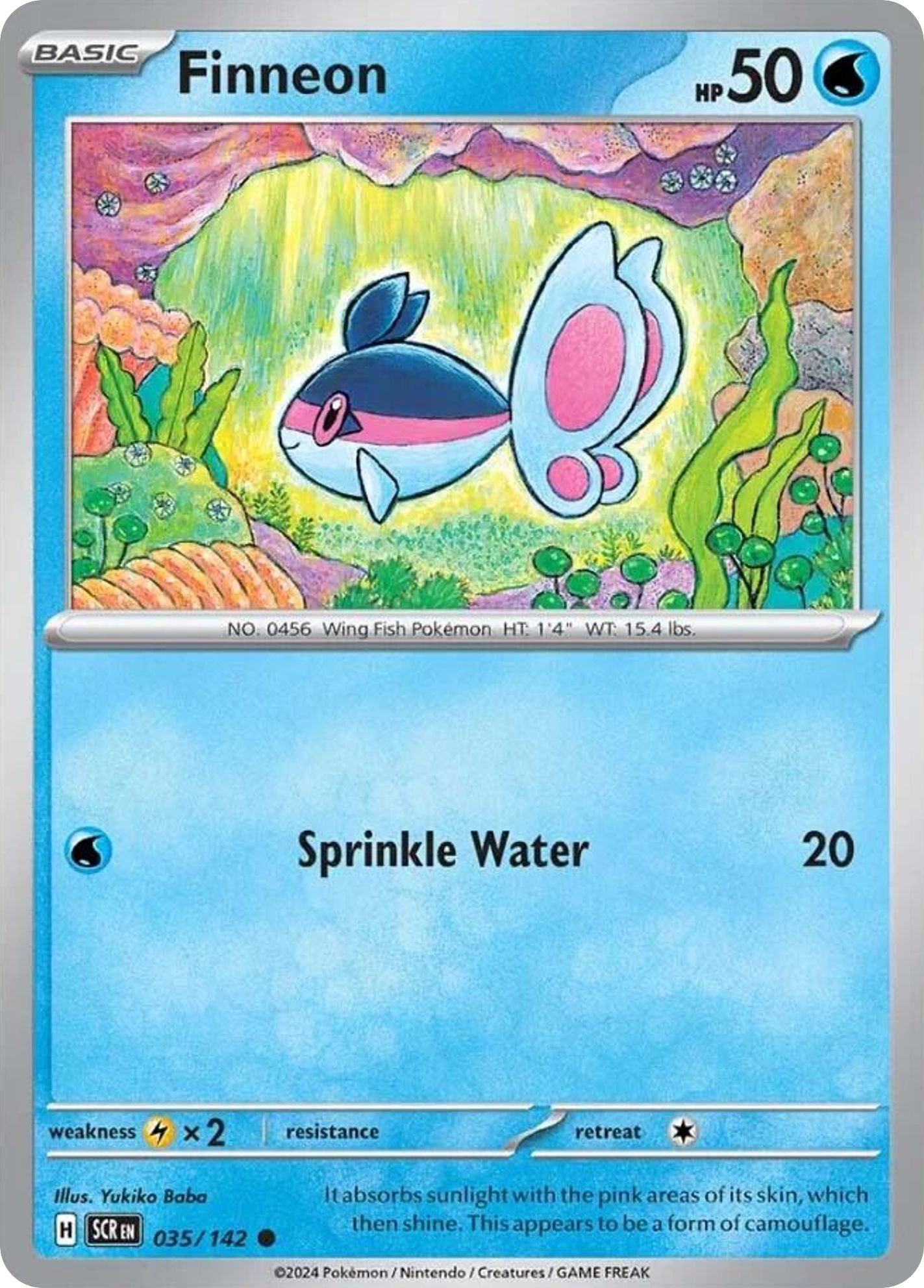 035/142 35/142 Finneon Pokemon Card Stellar Crown Common *MINT*