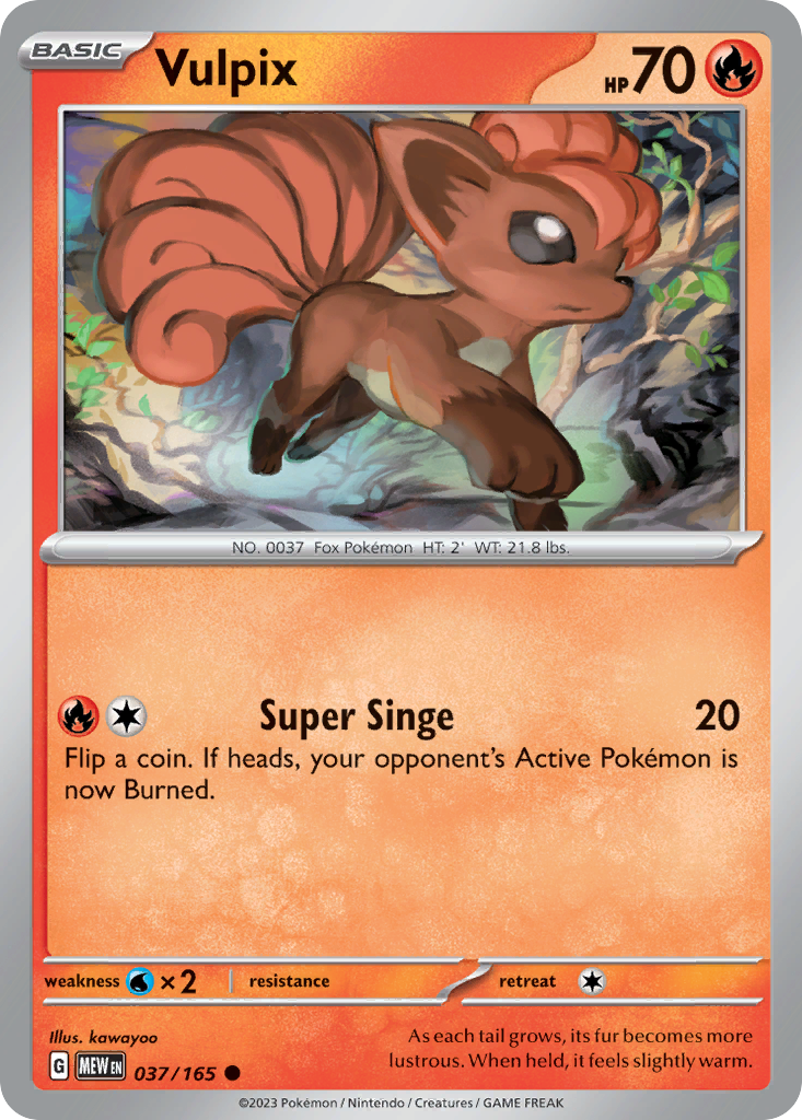 037/165 37/165 Vulpix Pokemon Card 151 Common *MINT*