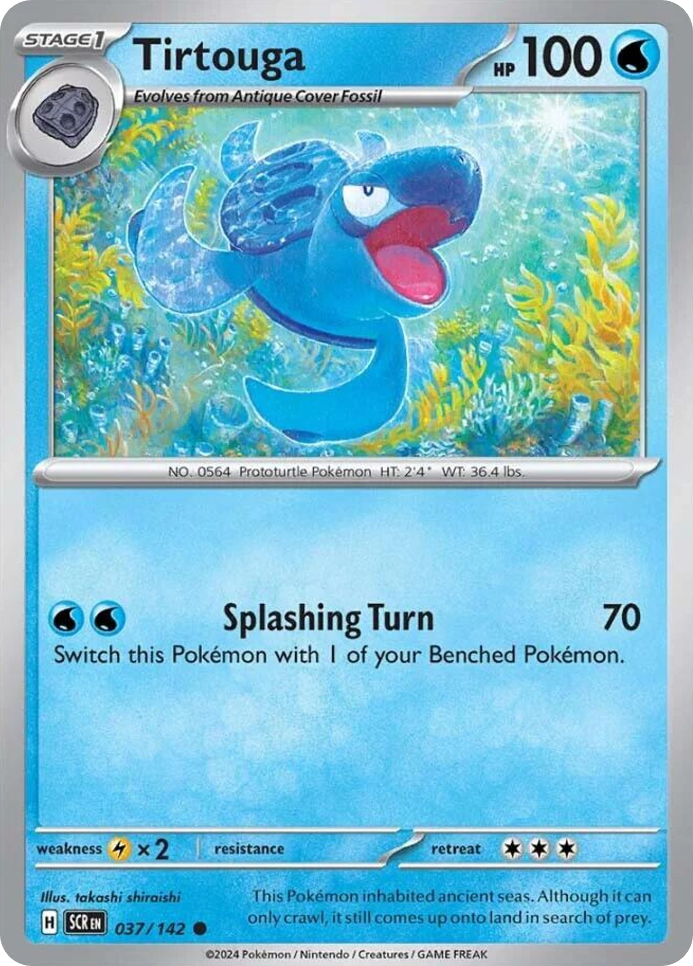 037/142 37/142 Tirtouga Pokemon Card Stellar Crown Common *MINT*