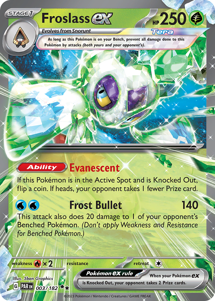 003/182 3/182 Froslass ex Pokemon Card Paradox Rift Double Rare *MINT*