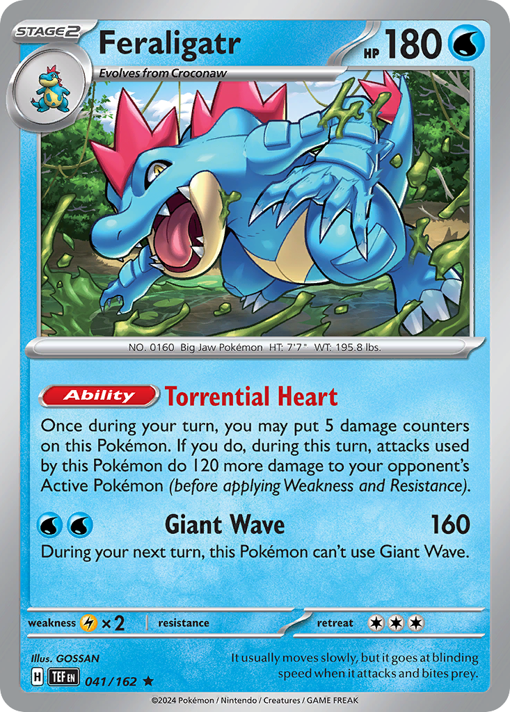 041/162 41/162 Feraligatr Pokemon Card Temporal Forces Holo Rare *MINT*