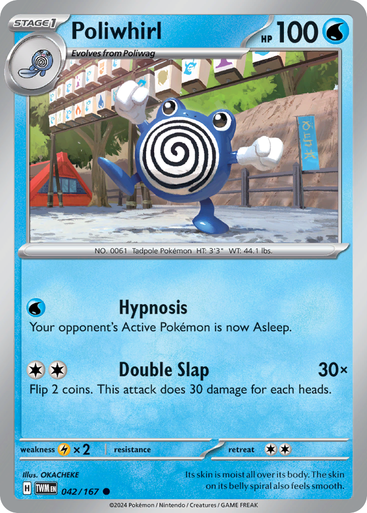 042/167 42/167 Poliwhirl Pokemon Card Twilight Masquerade Common *MINT*