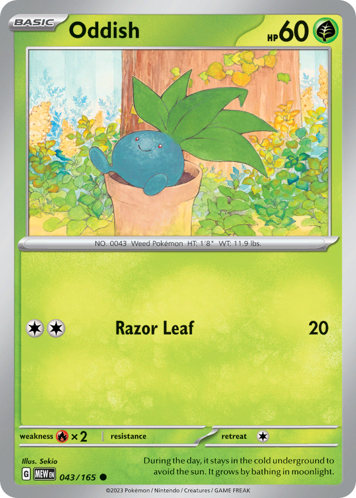 043/165 43/165 Oddish Pokemon Card 151 Common *MINT*