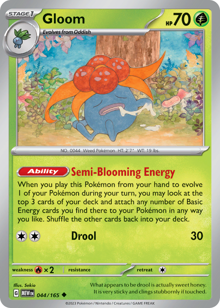 044/165 44/165 Gloom Pokemon Card 151 Uncommon *MINT*