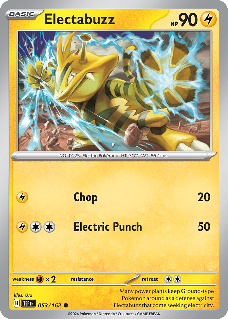 053/162 53/162 Electabuzz Pokemon Card Temporal Forces Common *MINT*