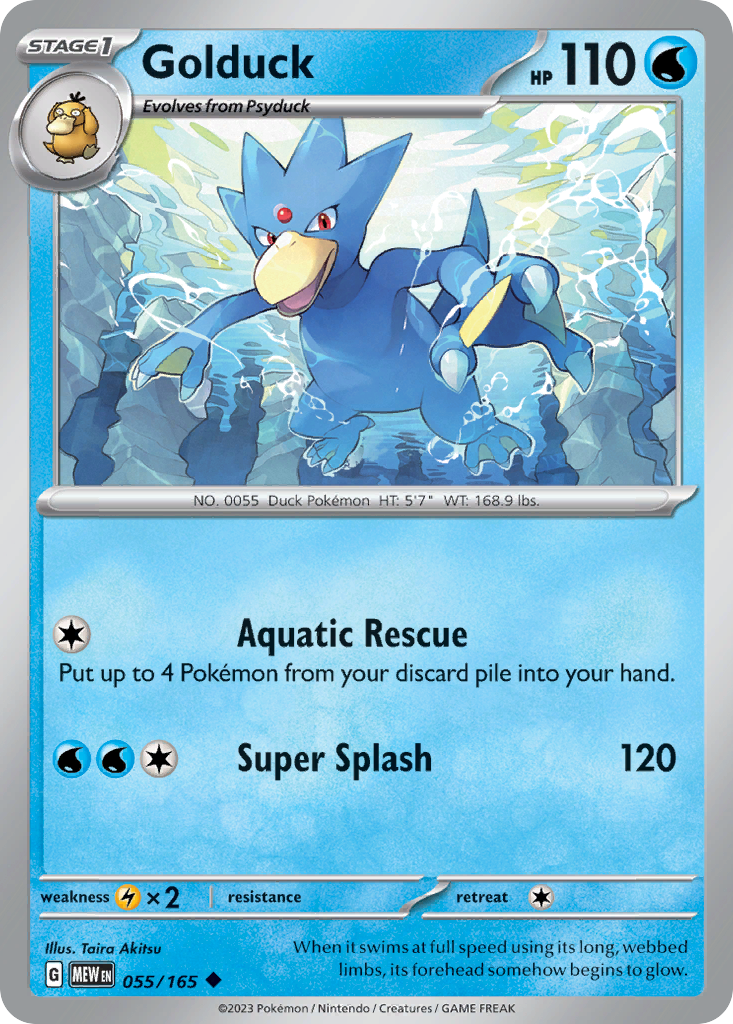 055/165 55/165 Golduck Pokemon Card 151 Uncommon *MINT*