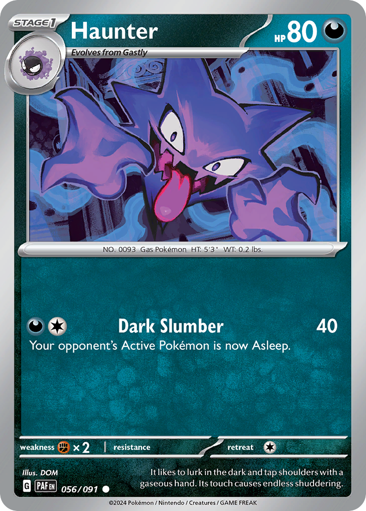 056/091 56/91 Haunter Pokemon Card Paldean Fates Common *MINT*