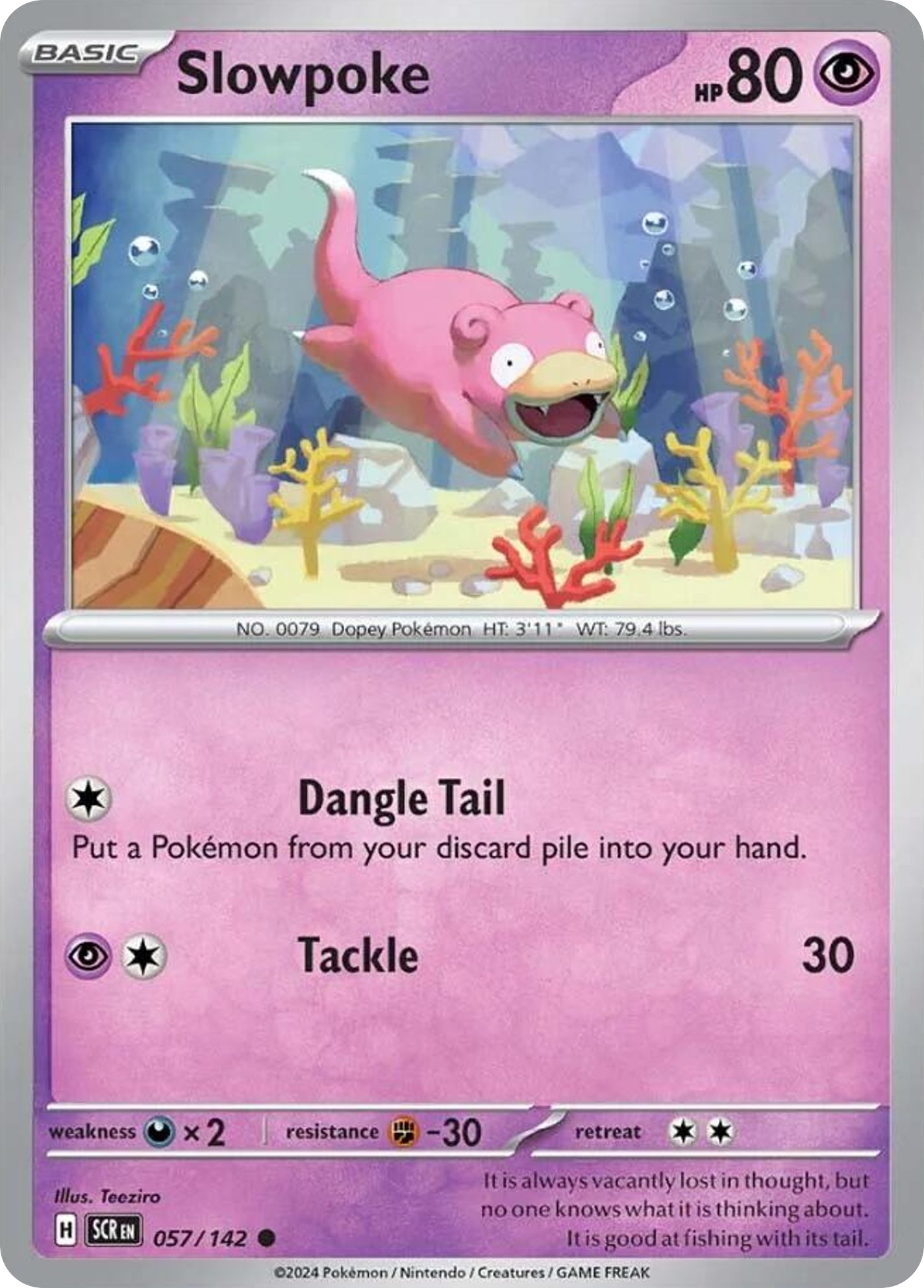 057/142 57/142 Slowpoke Pokemon Card Stellar Crown Common *MINT*