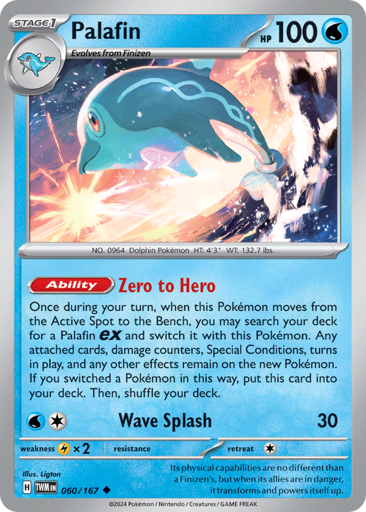 060/167 60/167 Palafin Pokemon Card Twilight Masquerade Uncommon *MINT*