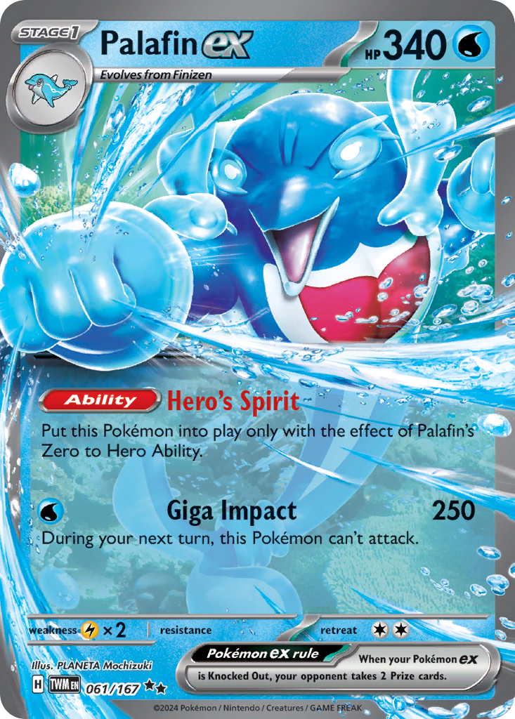 061/167 61/167 Palafin ex Pokemon Card Twilight Masquerade Double Rare –  Brokenvase Games