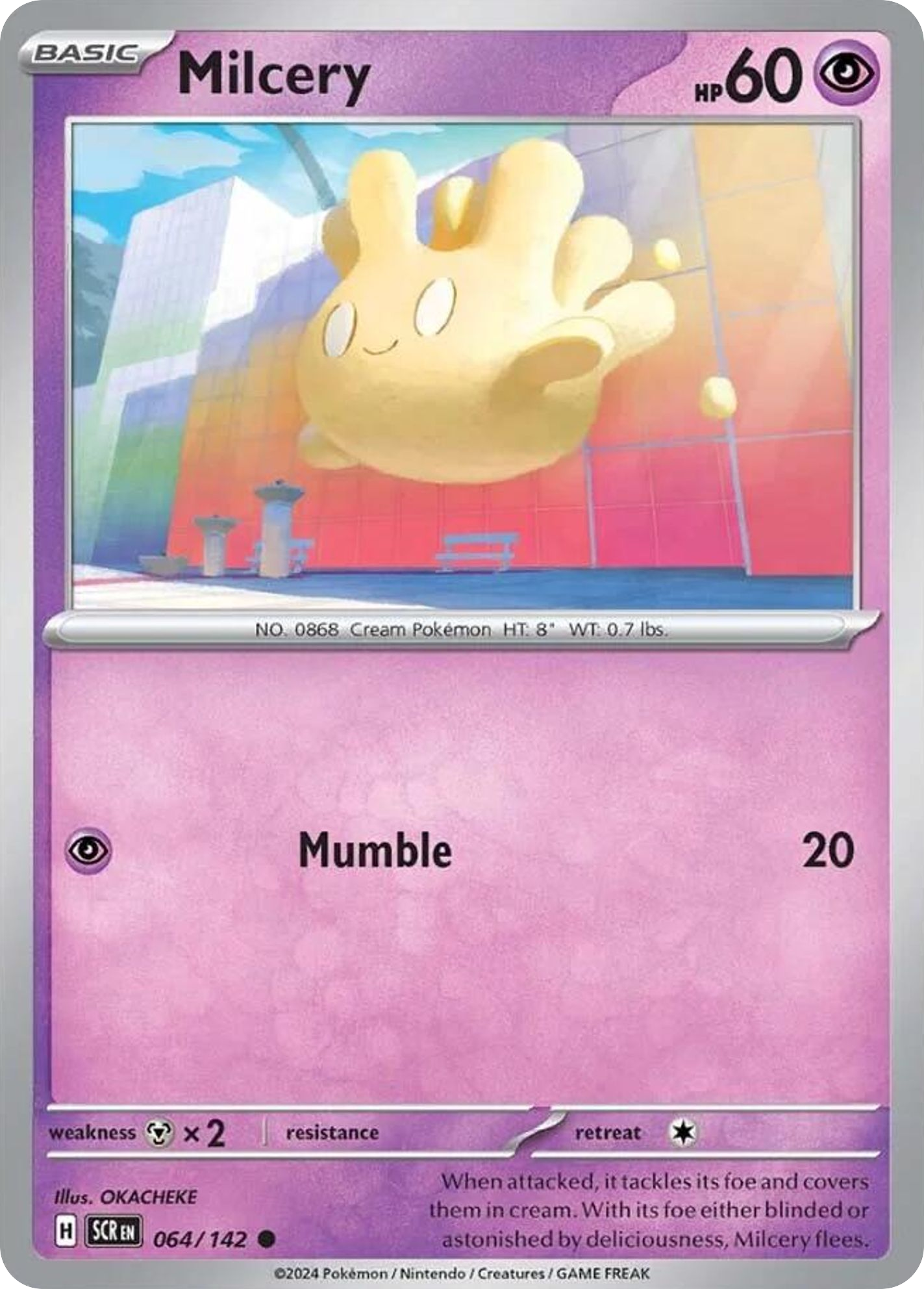 064/142 64/142 Milcery Pokemon Card Stellar Crown Common *MINT*