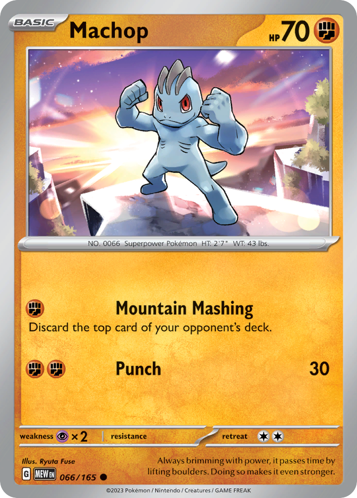 066/165 66/165 Machop Pokemon Card 151 Common *MINT*
