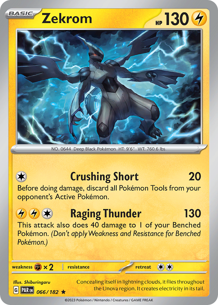 066/182 66/182 Zekrom Pokemon Card Paradox Rift Holo Rare *MINT*