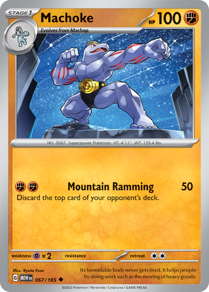 067/165 67/165 Machoke Pokemon Card 151 Uncommon *MINT*
