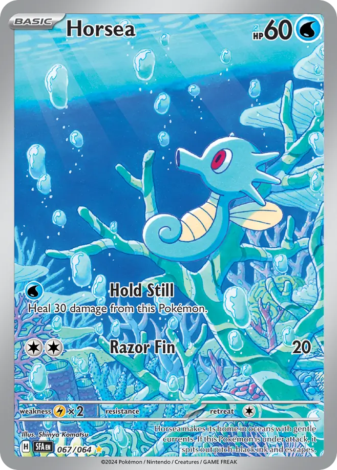 rare cards shrouded fable 067/064 67/64 Horsea Pokemon Card Shrouded Fable Illustration Rare *MI –  Brokenvase Games