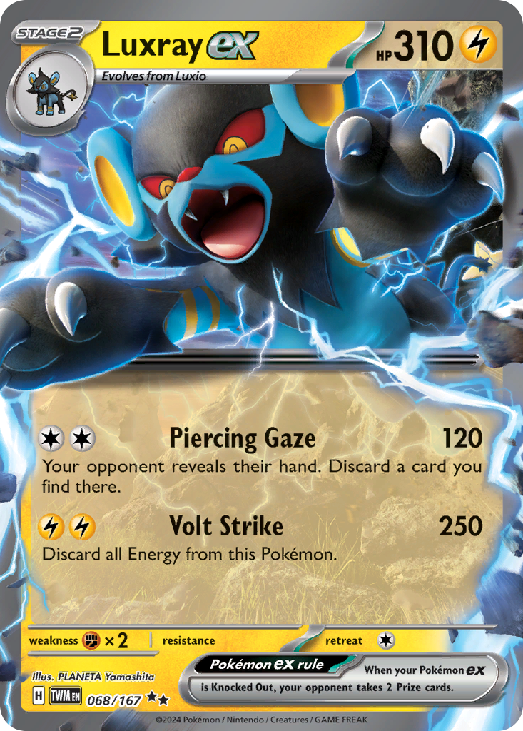 068/167 68/167 Luxray ex Pokemon Card Twilight Masquerade Double Rare –  Brokenvase Games