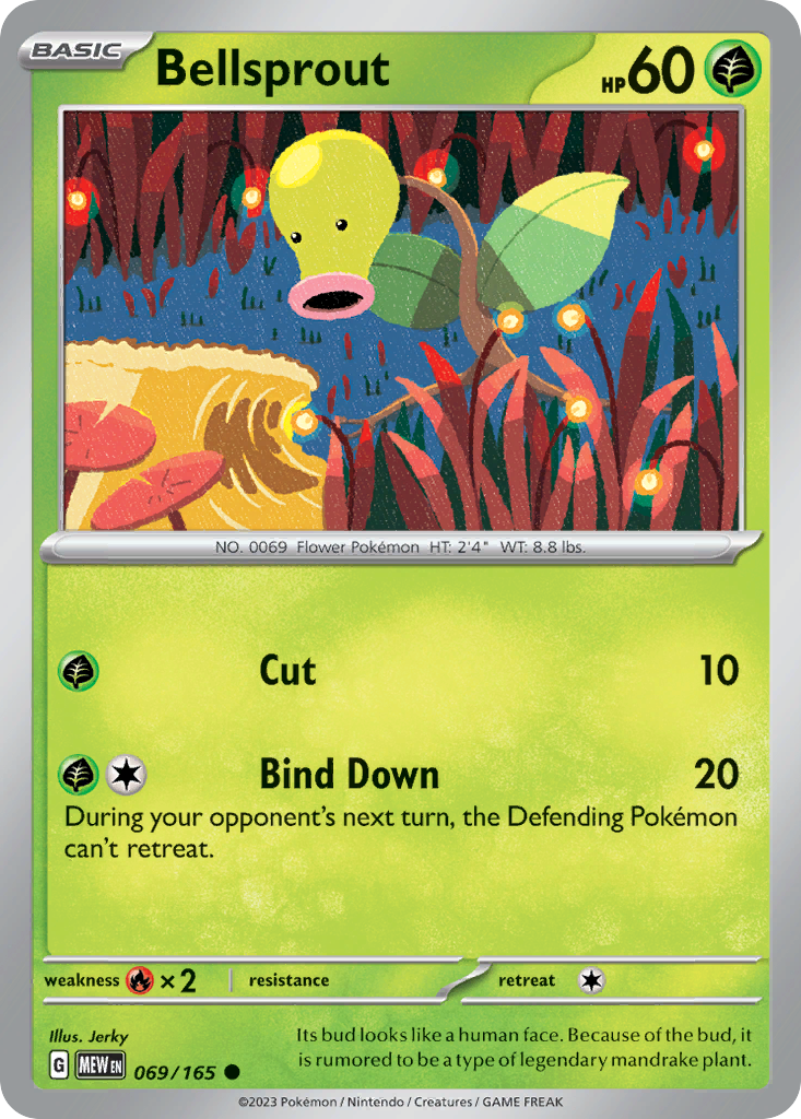069/165 69/165 Bellsprout Pokemon Card 151 Common *MINT*
