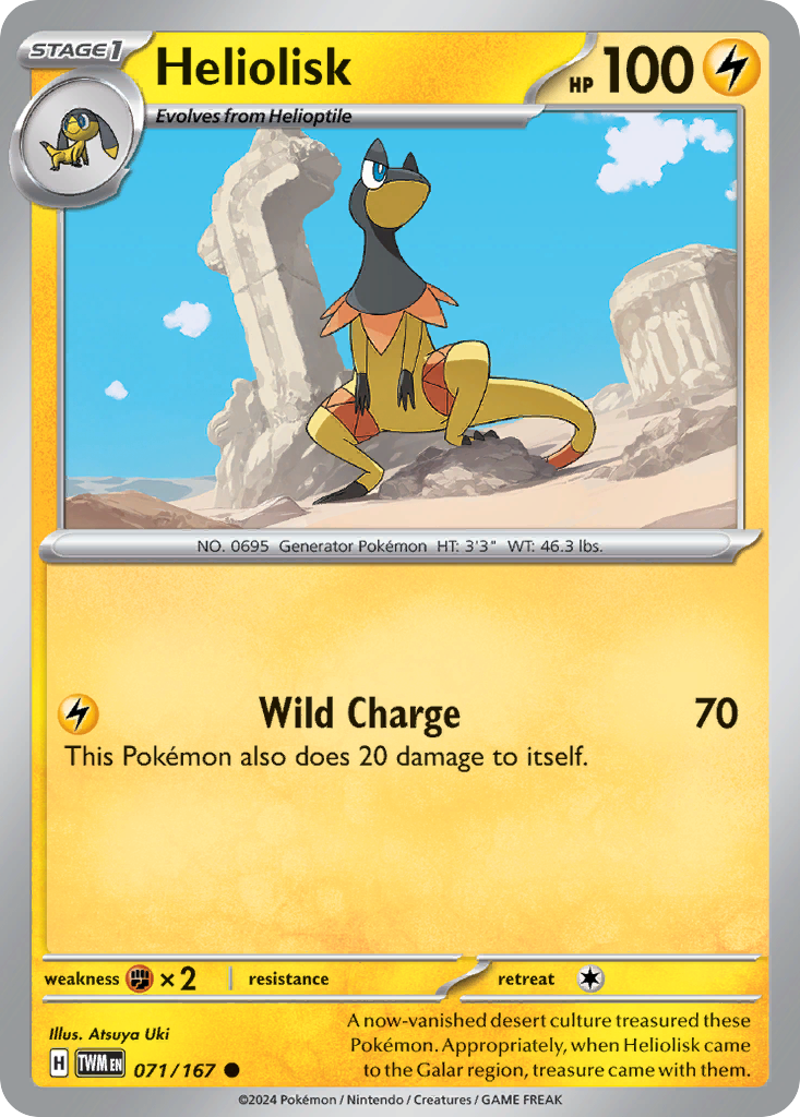 071/167 71/167 Heliolisk Pokemon Card Twilight Masquerade Common *MINT*