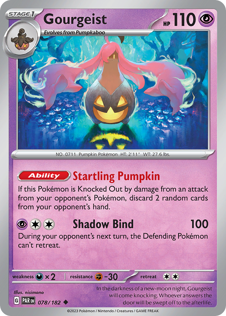 078/182 78/182 Gourgeist Pokemon Card Paradox Rift Uncommon *MINT*