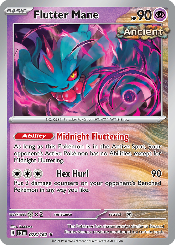 078/162 78/162 Flutter Mane Pokemon Card Temporal Forces Holo Rare *MINT*