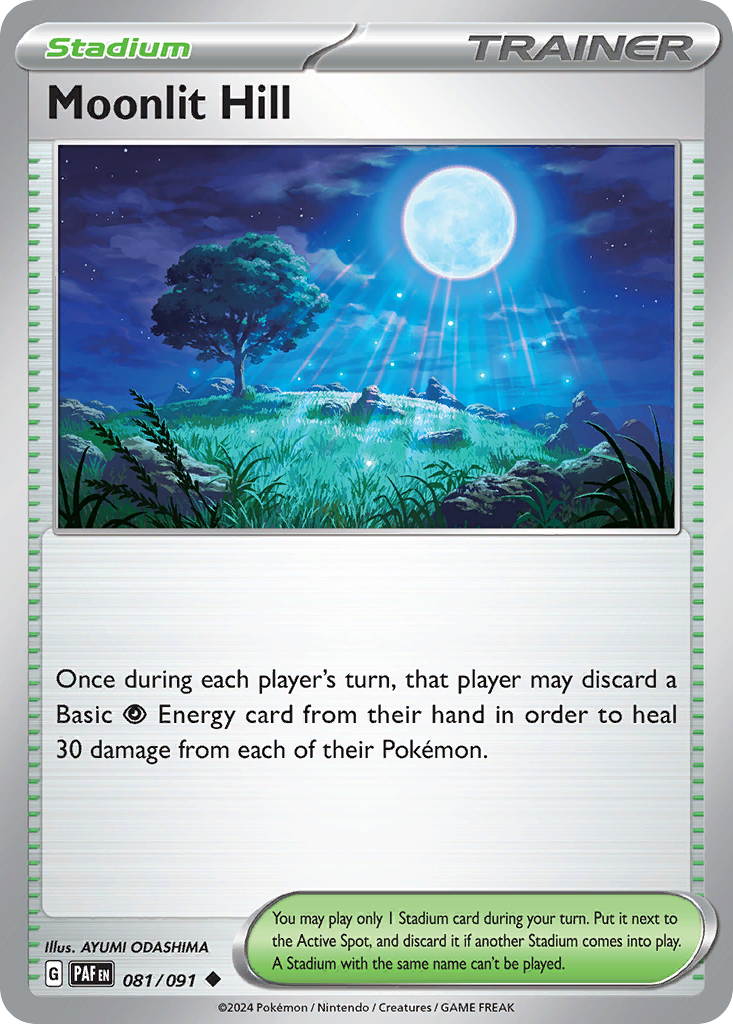 081/091 81/91 Moonlit Hill Pokemon Card Paldean Fates Uncommon Stadium *MINT*