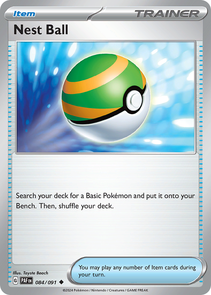 084/091 84/91 Nest Ball Pokemon Card Paldean Fates Uncommon Item *MINT*