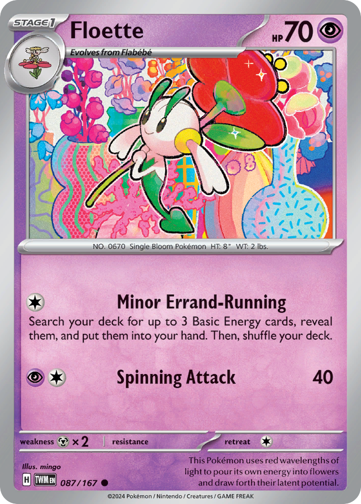 087/167 87/167 Floette Pokemon Card Twilight Masquerade Common *MINT*