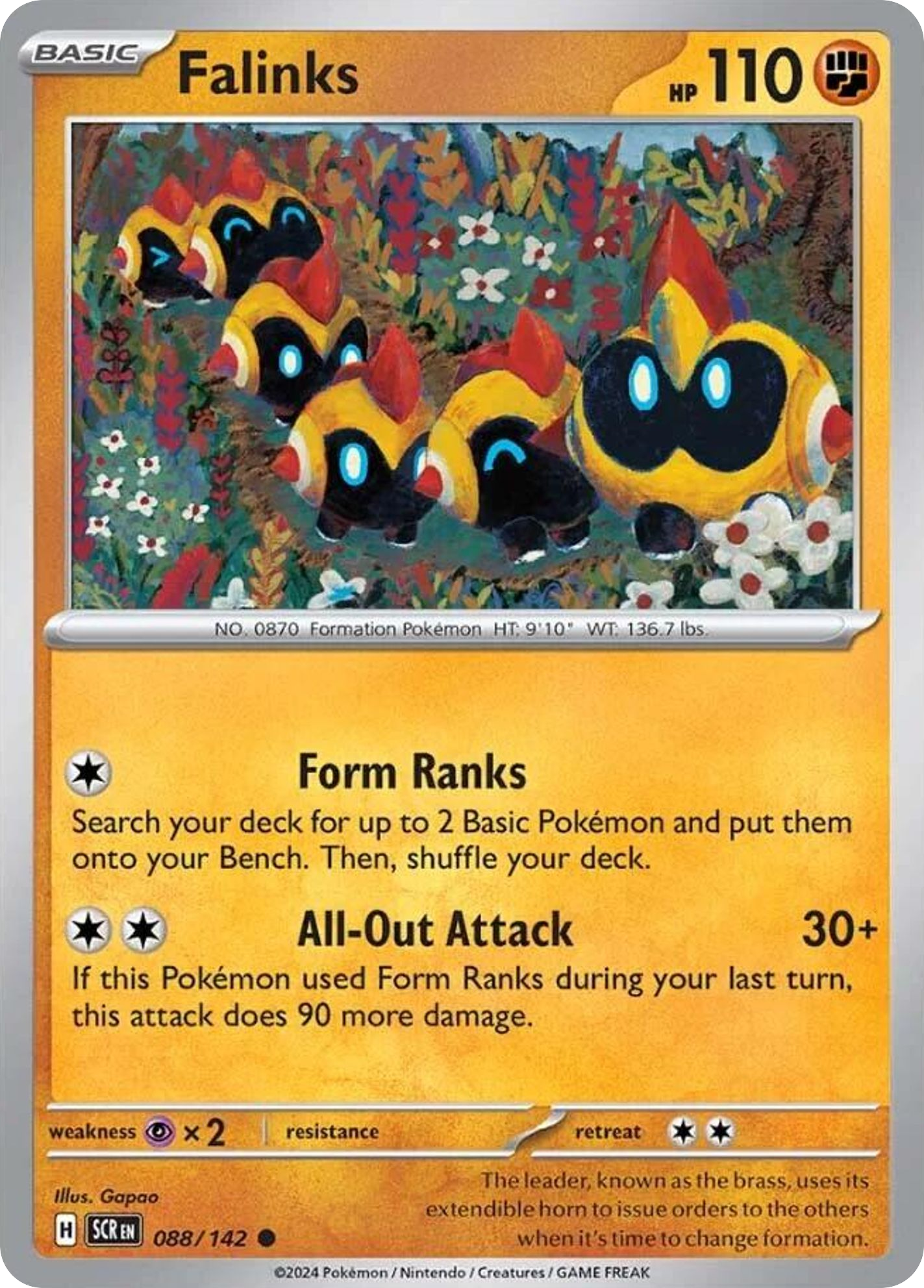 088/142 88/142 Falinks Pokemon Card Stellar Crown Common *MINT*