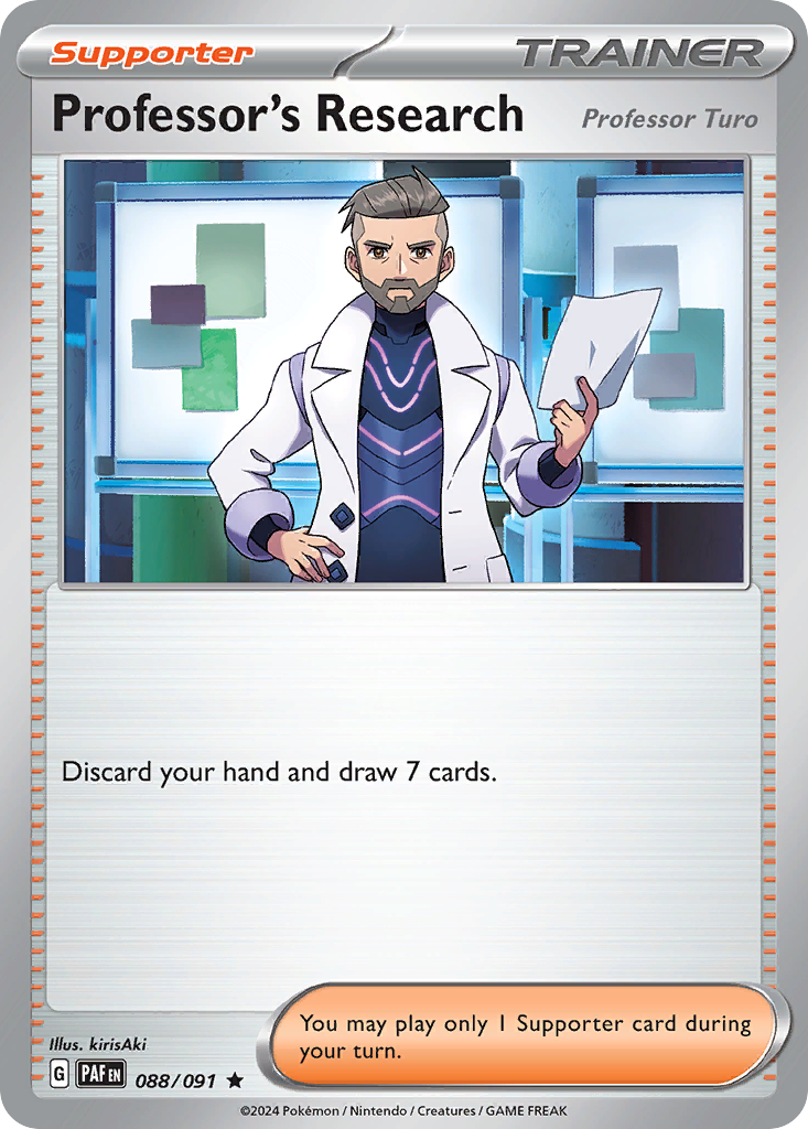 088/091 88/91 Professor's Research Pokemon Card Paldean Fates Holo Rare Supporter *MINT*