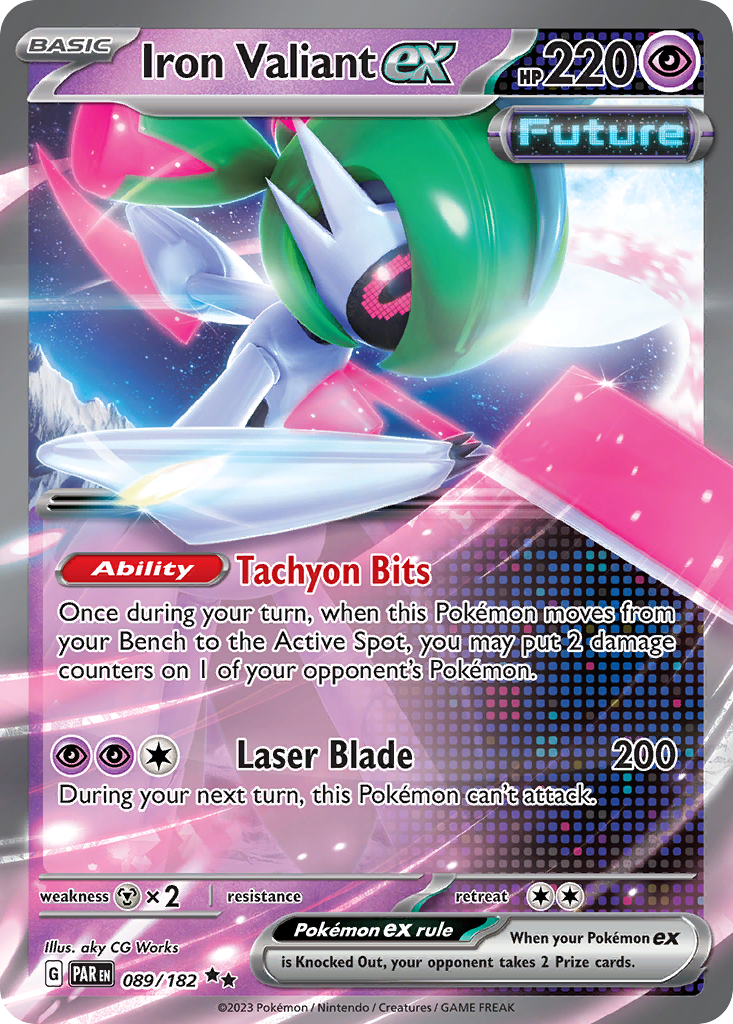 089/182 89/182 Iron Valiant ex Pokemon Card Paradox Rift Double Rare * – Brokenvase Games