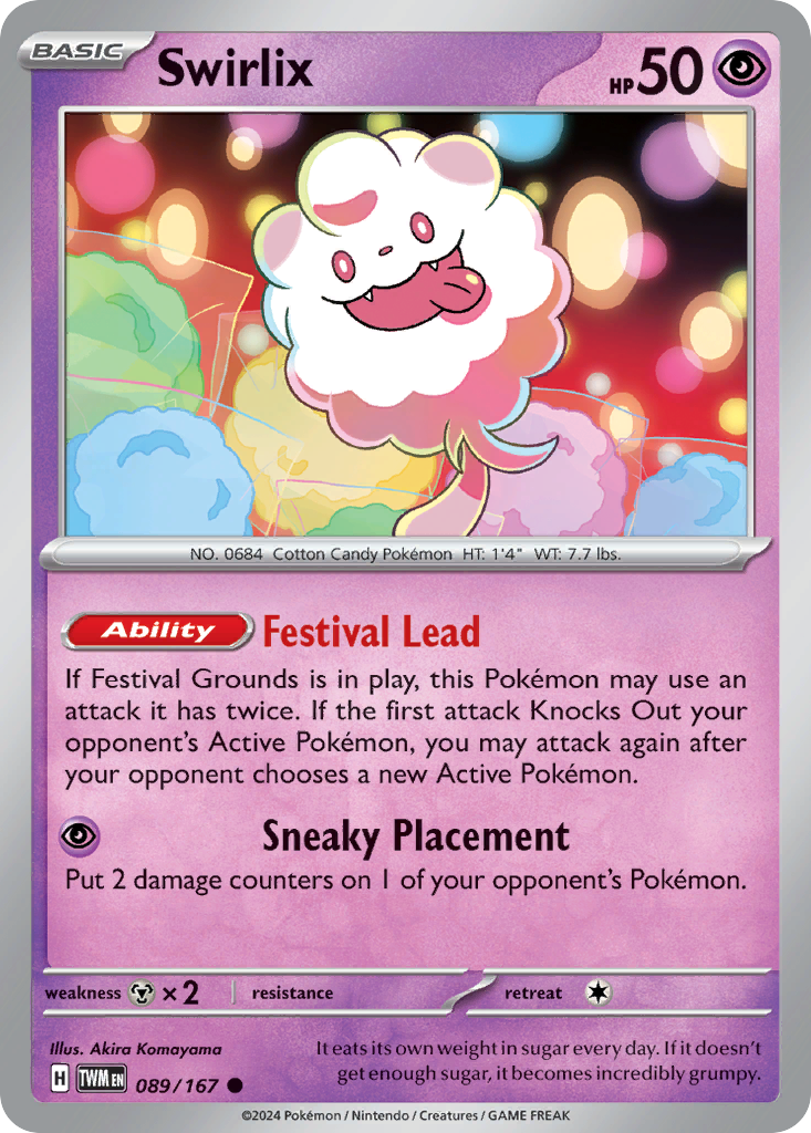 089/167 89/167 Swirlix Pokemon Card Twilight Masquerade Common *MINT*