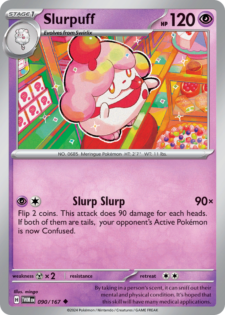 090/167 90/167 Slurpuff Pokemon Card Twilight Masquerade Uncommon *MINT*