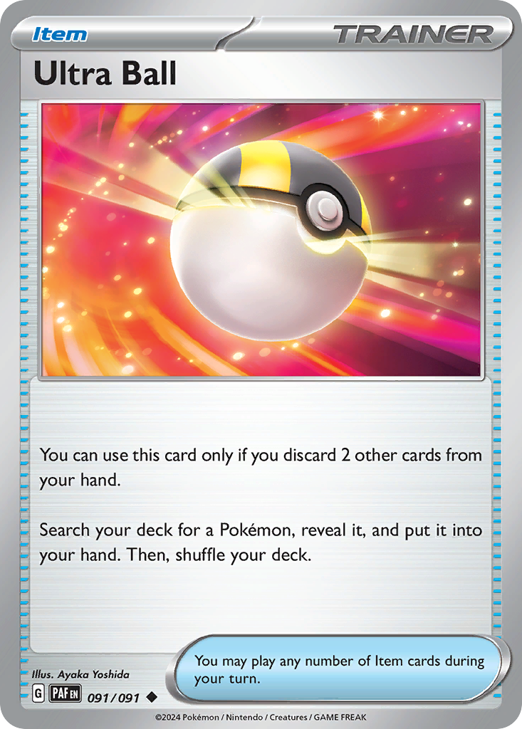 091/091 91/91 Ultra Ball Pokemon Card Paldean Fates Uncommon Item *MINT*