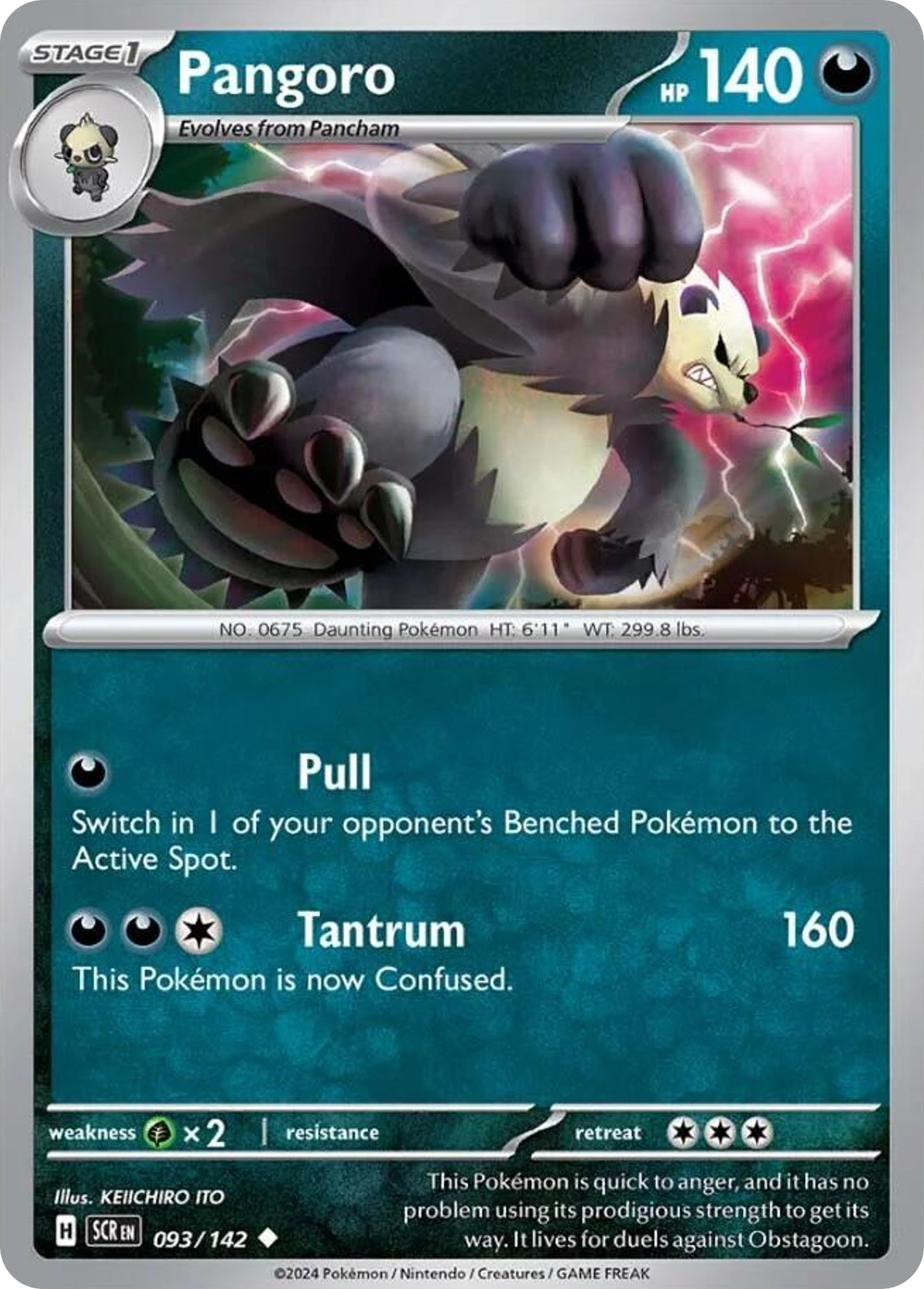 093/142 93/142 Pangoro Pokemon Card Stellar Crown Uncommon *MINT*