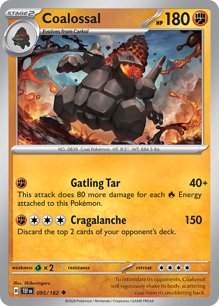 095/162 95/162 Coalossal Pokemon Card Temporal Forces Uncommon *MINT*