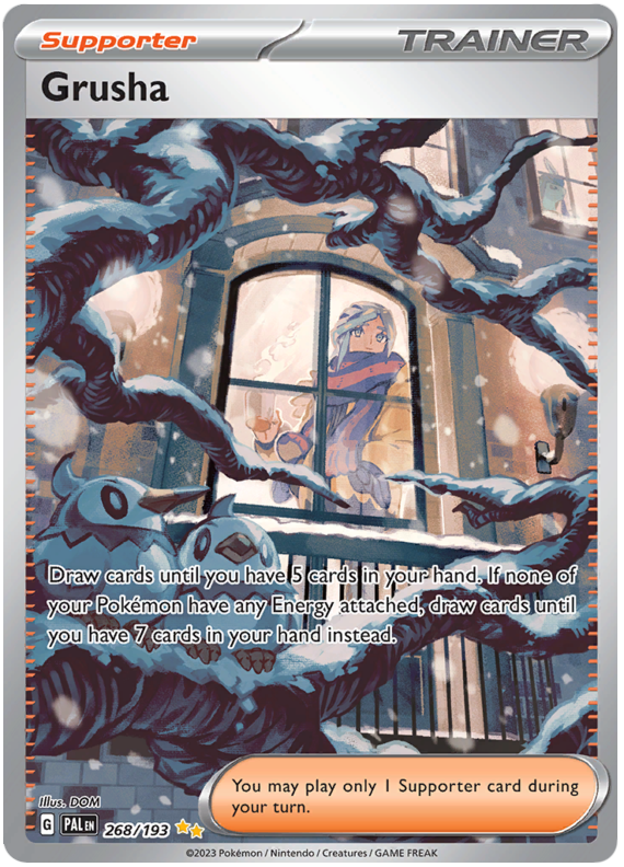 Pokemon Card Paldea Evolved 268/193 Grusha Supporter Special Illustration Rare *MINT*