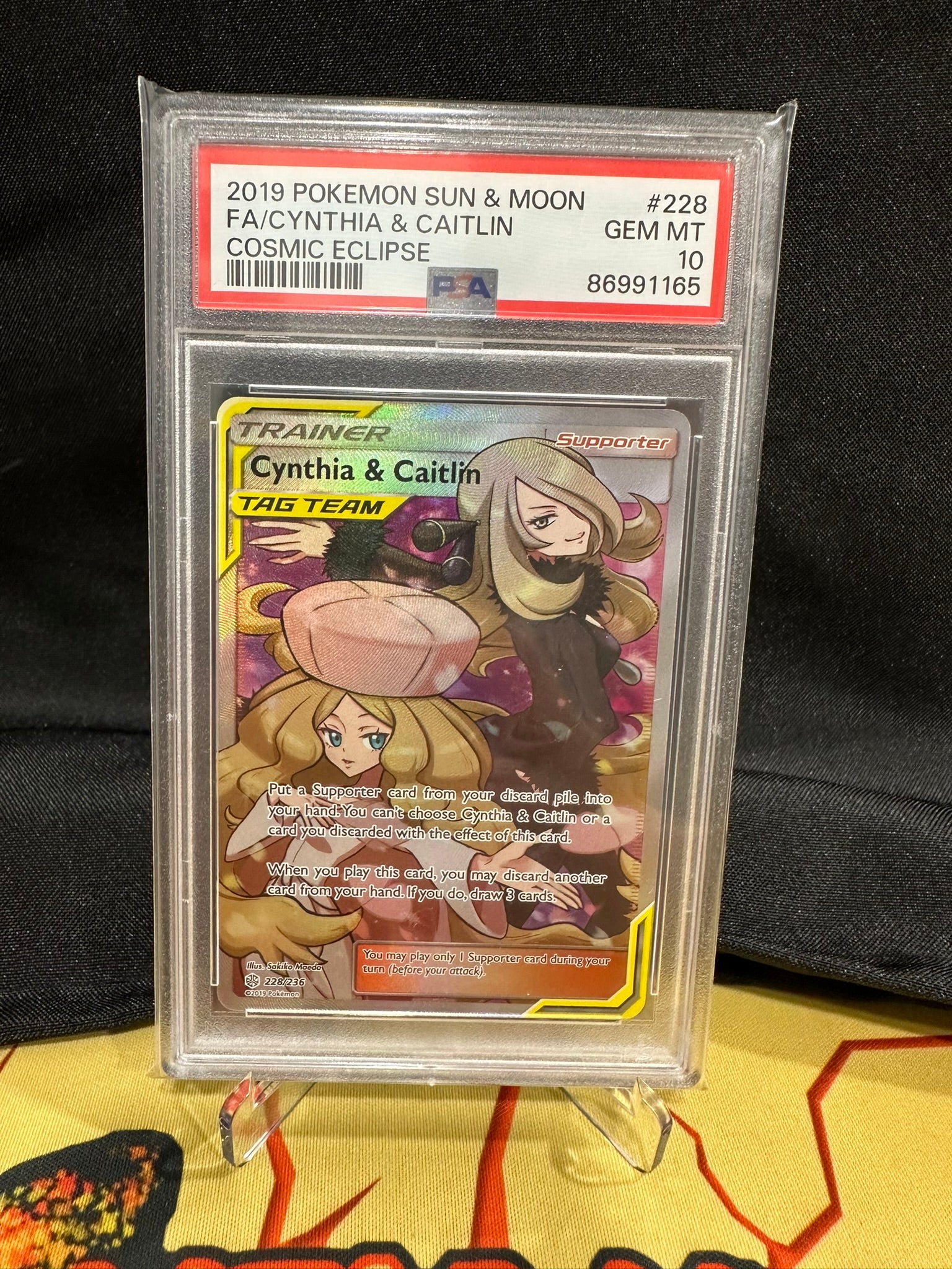 Pokemon Card 228/236 Cynthia & Caitlin Cosmic Eclipse Full Art PSA GEM –  Brokenvase Games