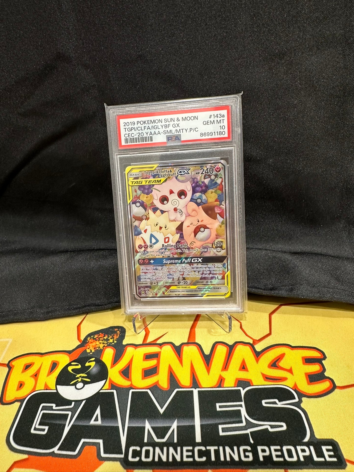 Pokemon Card 143a/236 Togepi & Cleffa & Igglybuff GX Cosmic Eclipse Full Art PSA GEM MINT 10