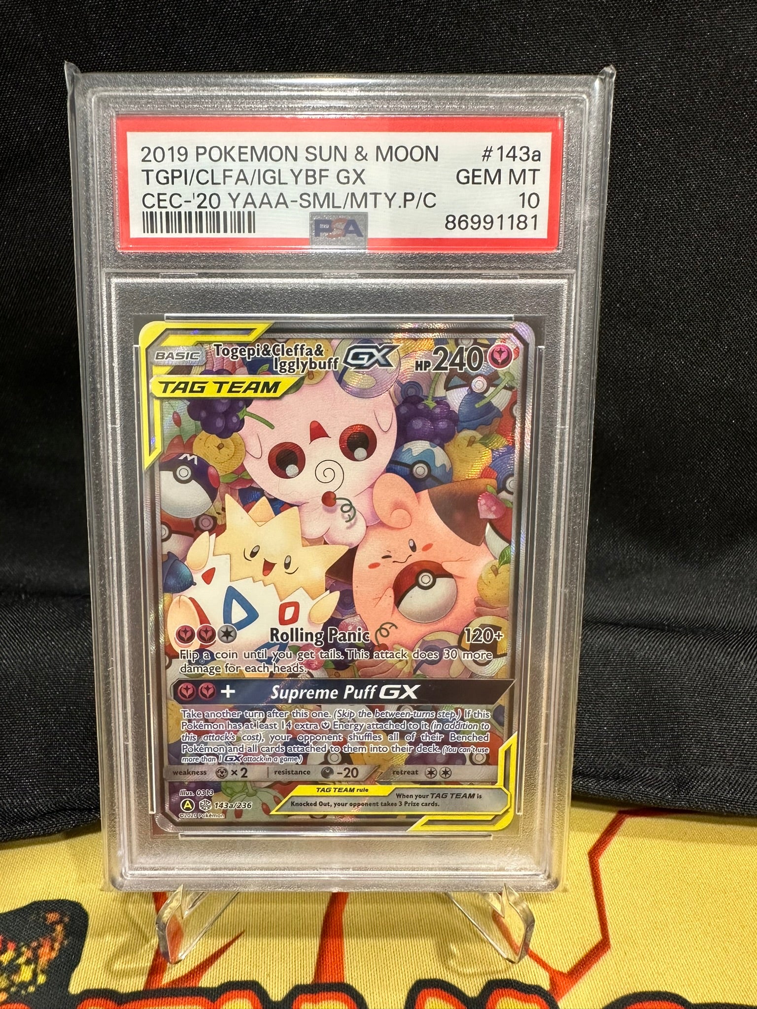 Togepi & Cleffa & Igglybuff GX 143a - Small But Mighty Promo top - PSA 10 Gem Mint