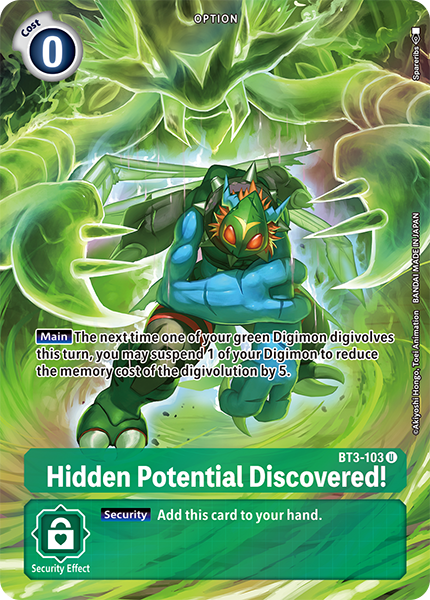 Digimon Card Hidden Potential Discovered! BT3-103 U (BT-11 Campaign Rare)