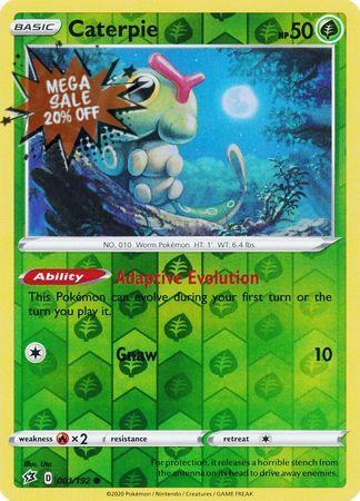 001/192 Caterpie Rebel Clash Pokemon Card (RCL) Common Reverse Holo Brokenvase Games 001/192 Caterpie Rebel Clash Pokemon Card (RCL) Common Reverse Holo Brokenvase Games