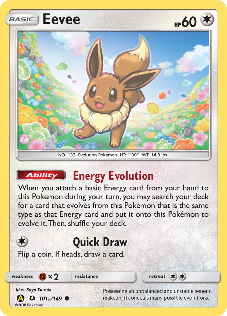 Pokemon Card Sun & Moon 101a/149 Eevee Common *MINT*