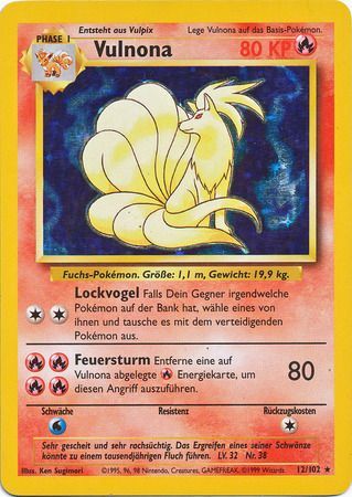 Pokemon Card Base Set Unlimited 12/102 Ninetales Holo Rare NEAR MINT