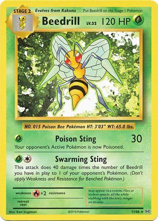 Pokemon Card XY Evolutions 7/108 Beedrill Rare