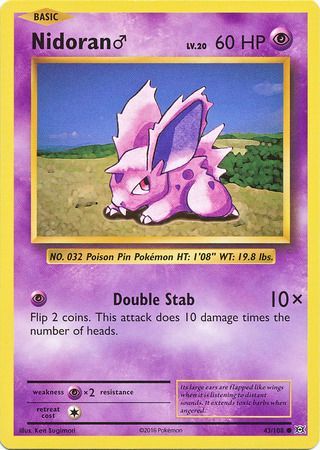 Pokemon Card XY Evolutions 43/108 Nidoran â™ š Common